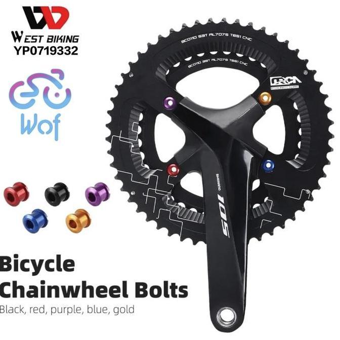 WESTBIKING332BautChainringScrewBoltDoubleBikeCranksetNails