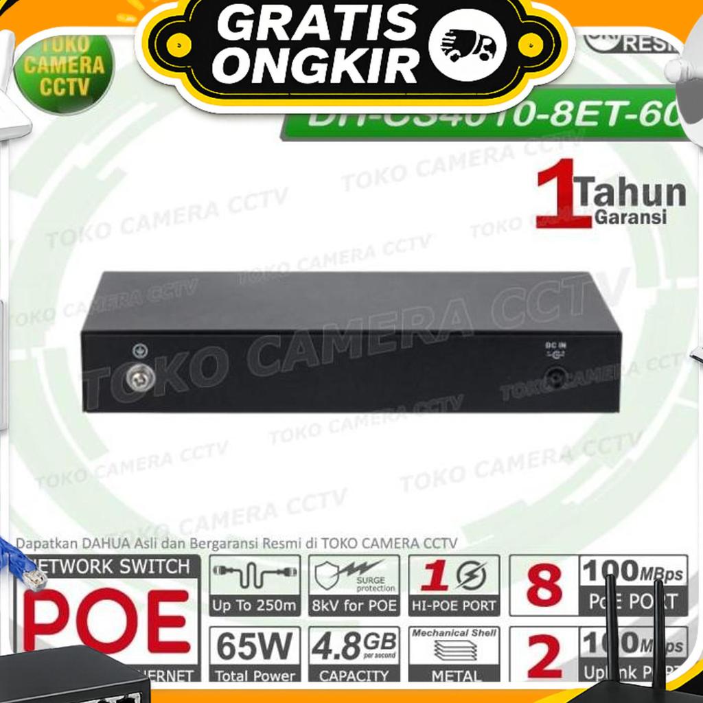 Switch Poe Dahua 8 Port Smart Managed Poe