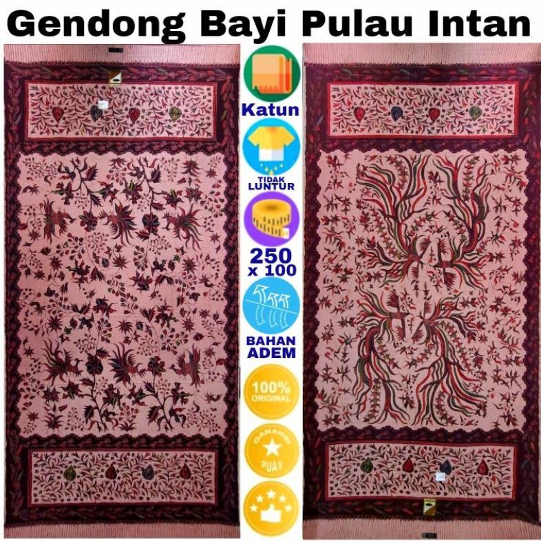 Selendang Pulau Intan Gendong Bayi Kain Batik Motif Bunga Cukin Jarik Tradisional Sewek Panjang New