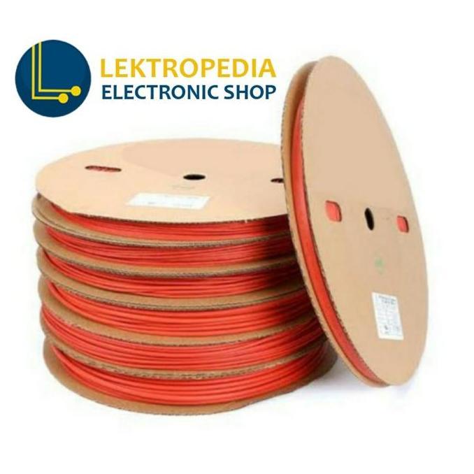 NEW Selongsong Bakar Kerut 8mm 8 mm MERAH Kabel Heat Shrink ROLL 100m