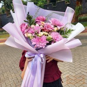 HER.FLORIST Fresh Flower SEVEN ROSES Bouquet / BUKET 7PCS BUNGA MAWAR