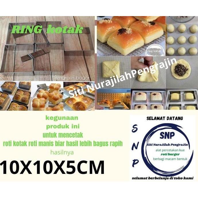 ring cutter kotak /cetakan roti kotak - 10x10x5cm