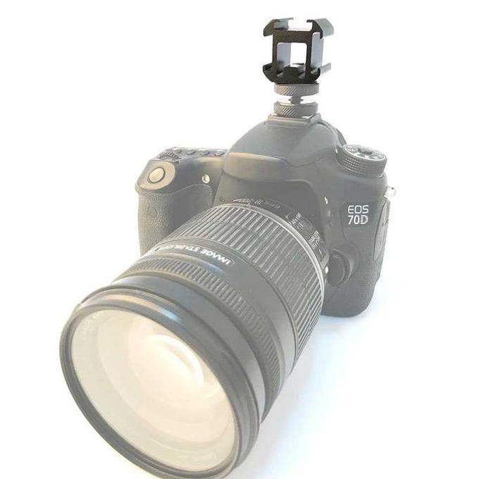 Adaptor Mount Cold Hot Shoe 3 Head Extend Port Kamera Camera Extend Port Connect Microphone