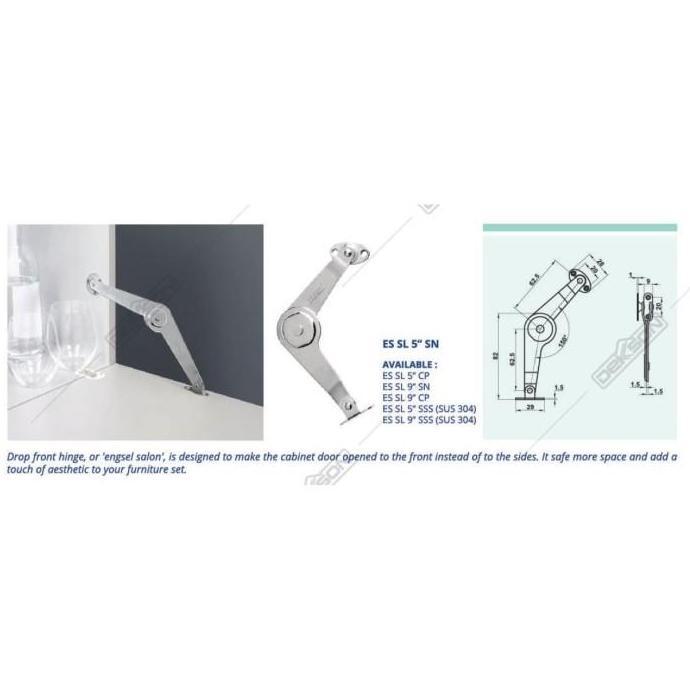 HINGE DEKKSON SUS 304 ES SL 5" SSS Engsel Salon 5 Inch Stainless