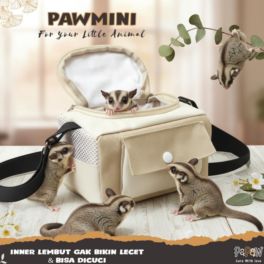 Tas Sugar Glider Lucu Travel Pouch Model Kubus Untuk Tupai Terbang Hamster Paw Mini