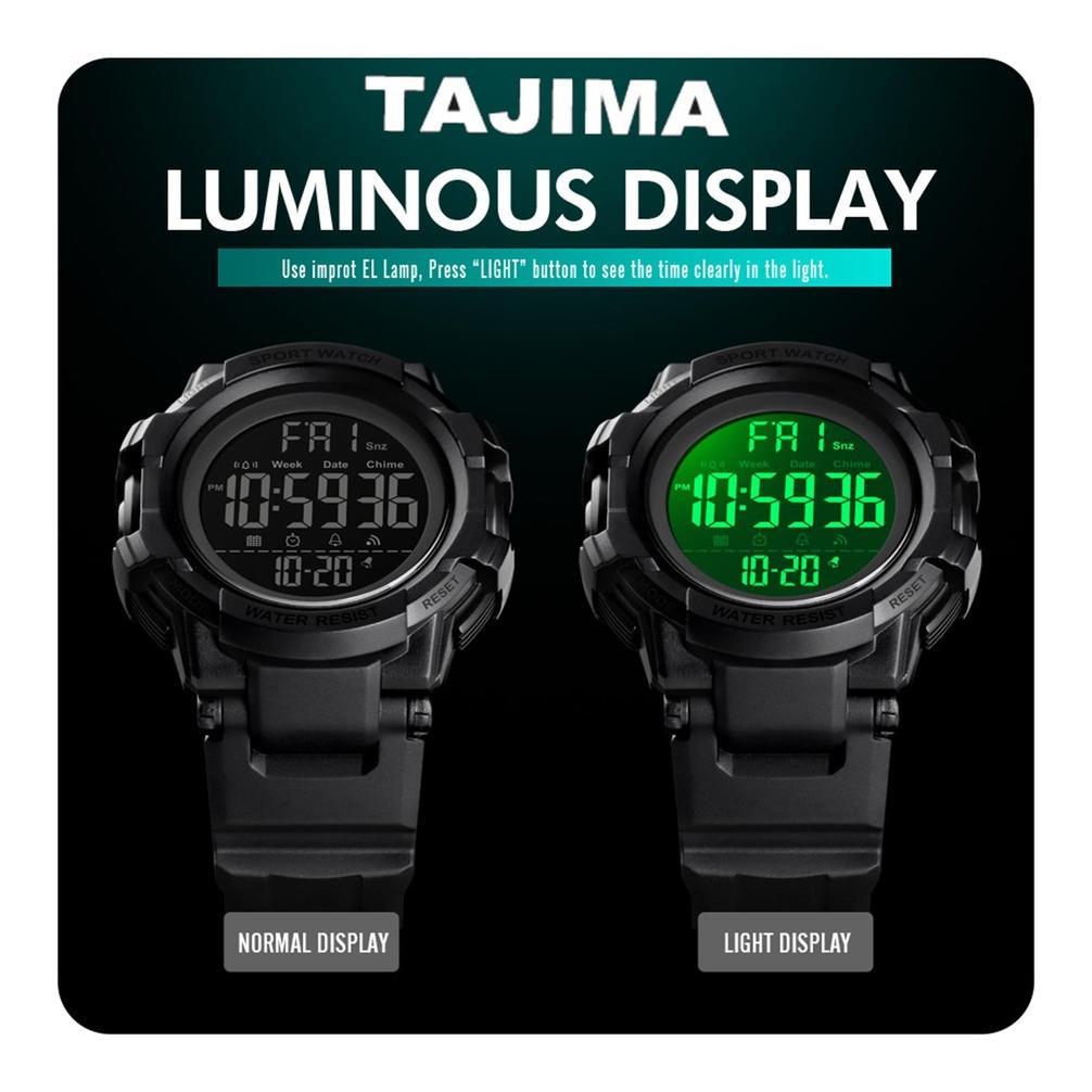 Exclusive Jam Tangan Digital Pria Tajima 9542 Rubber Strap Water Resist 5Atm Original