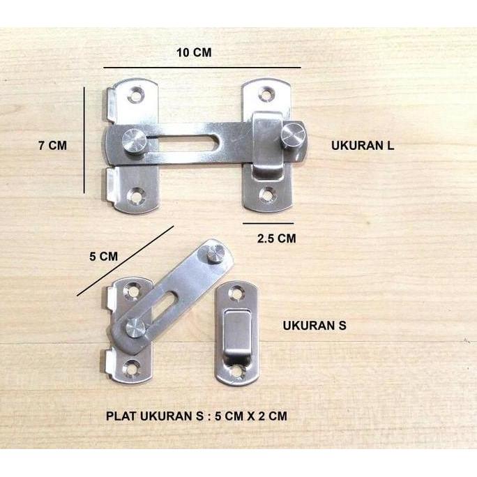 Edificio- Grendel Kait Cantol Pintu Geser Pengaman Pintu Sliding Kamar Mandi L