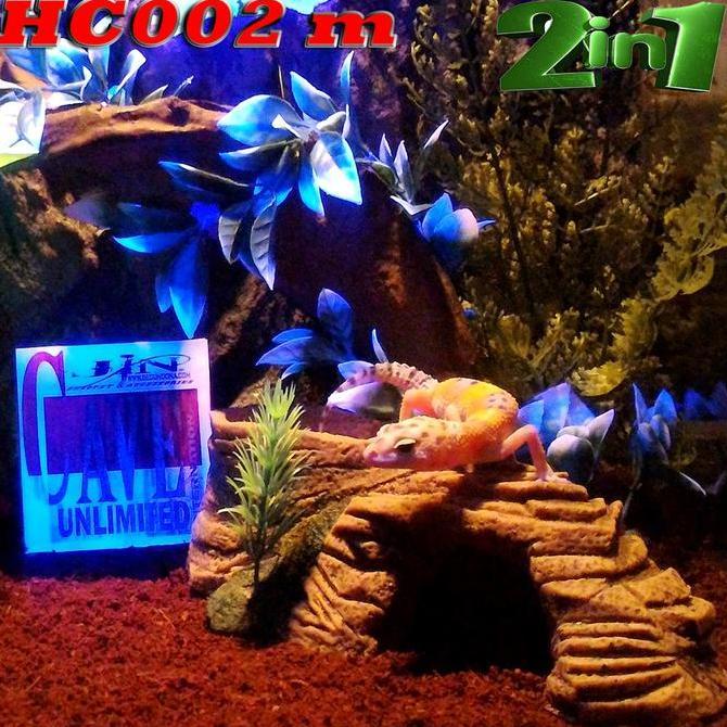 HC002M GOA PERSEMBUNYIAN REPTILE 3IN1 HIDING CAVE+WATER FEEDING DISH+BASKING KELOMANG RUGOSUS BREVIM