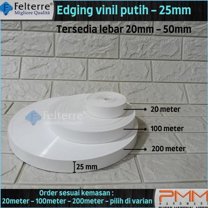 EDGING VINIL PLIMIR PUTIH LEBAR 25mm