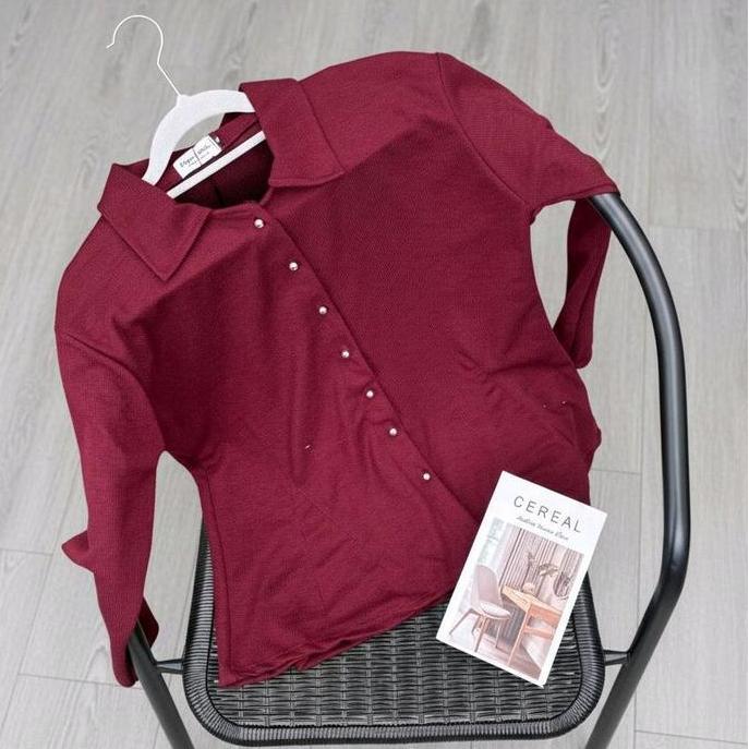 Kea Blouse Knit by Elega || Blouse Knit Kancing Korean Style KS