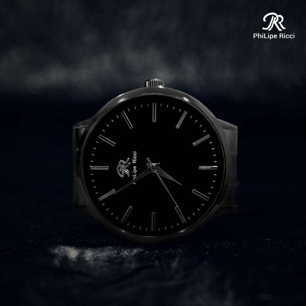 bestpromo philipe ricci jam tangan pria besi rantai analog original pr15 free box