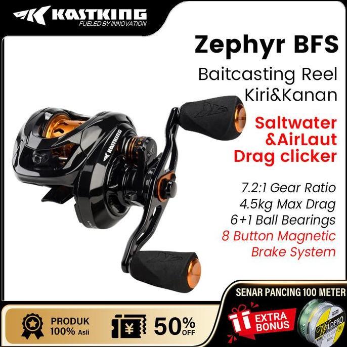 [OFFICIAL] KastKing Zephyr BFS Reel Pancing Baitasting Drag Clicker Air Laut Saltwater SW Reel BC Pa