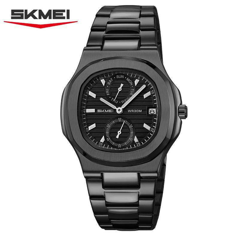 EXCLUSIVE SKMEI 2423 JAM TANGAN PRIA ANALOG CHRONOGRAPH TALI STAINLESS STEEL MGOS