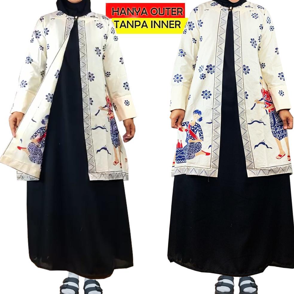 Premium Dila Fashion Outer Batik Jumbo Wanita Ld 120 130 140 150 Lengan Panjang