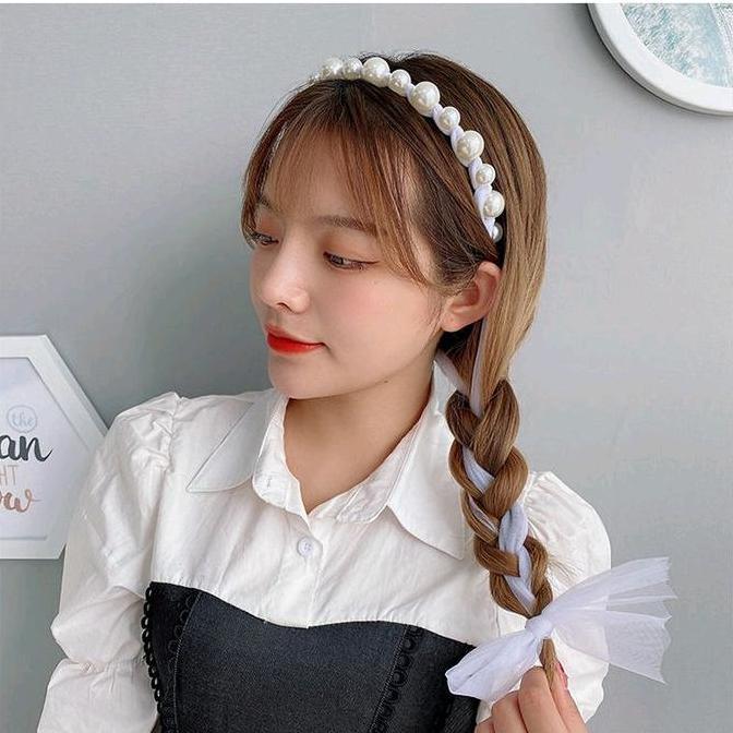 [Adult/Kids] ISELLA PEARL SCARF HEAD BAND Bando Bandana Pita Mutiara Untuk Anak Kecil Dan Dewasa / C