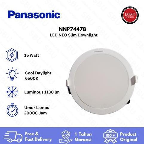 Lampu LED NEO Slim Downlight Panasonic 15 Watt 6500K (Putih) NNP74478B