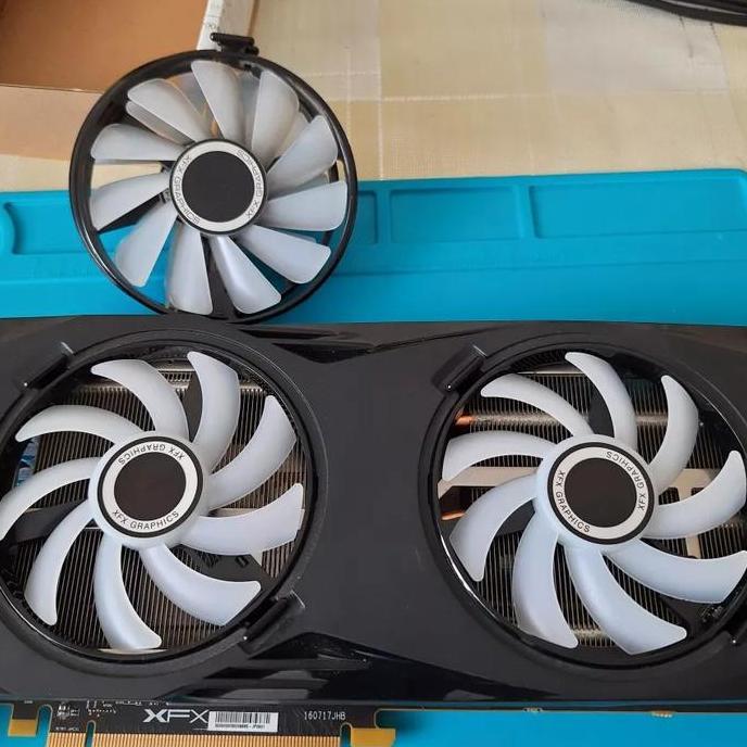 Fan kipas Vga XFX 95mm 4pin RX 580 570 480 470 ORIGINAL LED edition