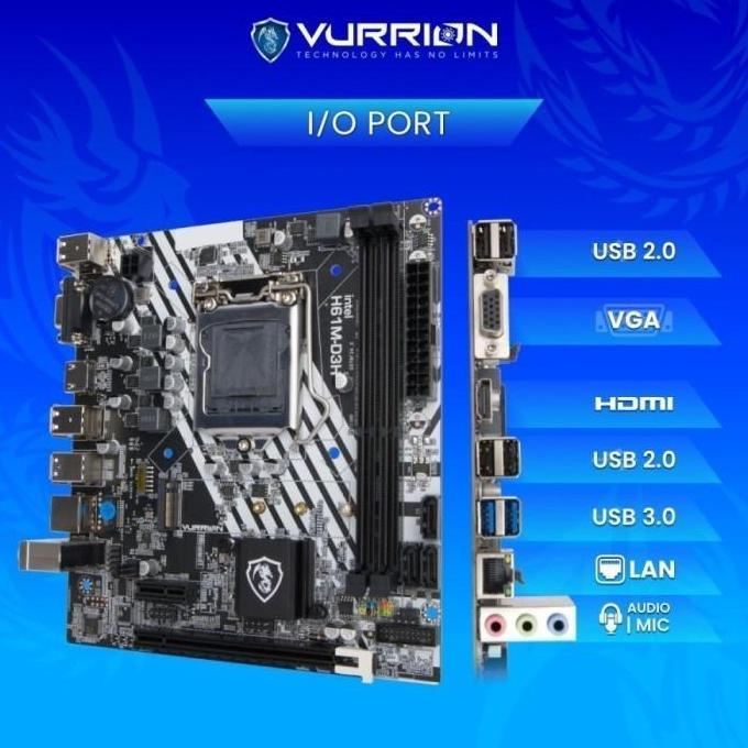 MOTHERBOARD VURRION ESSENTIAL H61M-D3H LGA 1155 VURRION H61
