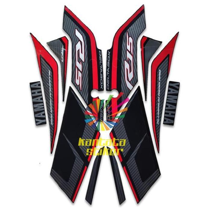 Stiker Striping Lis Les Polet Body Motor Yamaha R15 V2 2015 Hitam Fullset