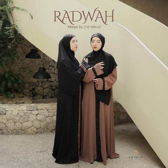 Zafarnaz | Radwah Series | Abaya Wanita Muslim Mewah Simple Syari Remaja Dress Hitam