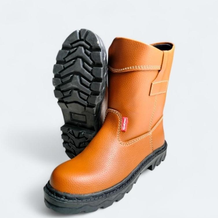 Sepatu Boot King Kickers Safety - Sepatu Boot Proyek Ujung Besi Kulit Import