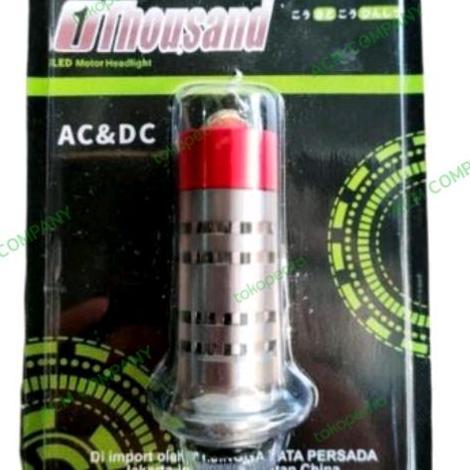 LAMPU DEPAN LED H6 AC DC 1THOUSAND LASER 2W PUTIH-KUNING MATIC BEBEK