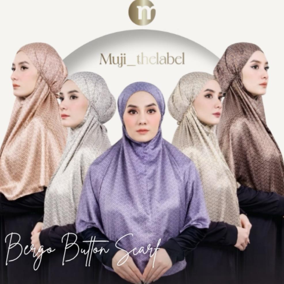 Hijab Bergo Motif Button Scarf