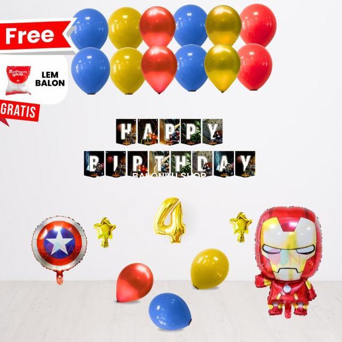 AVENGER / HERO SET DEKOR ULANG TAHUN ANAK/ DEKORASI ULTAH ANAK