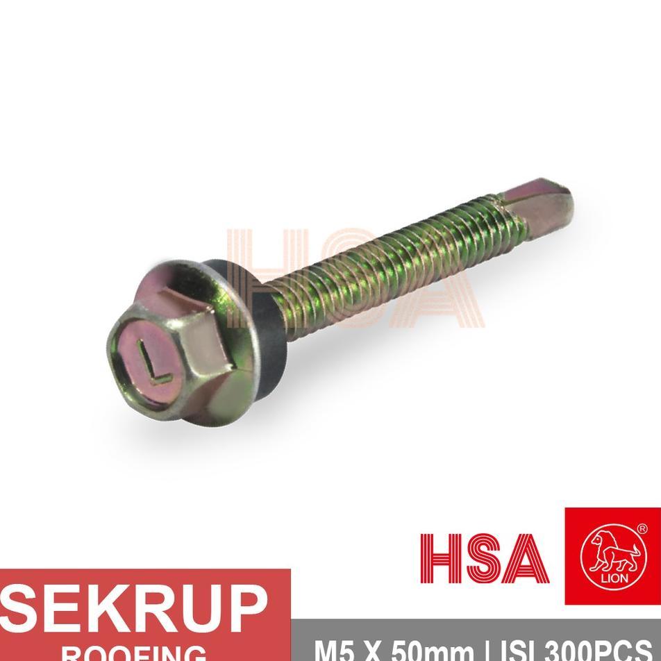 Skrup Roofing / Sds Screw Lion M5 X 50 | Isi 300/Ktk