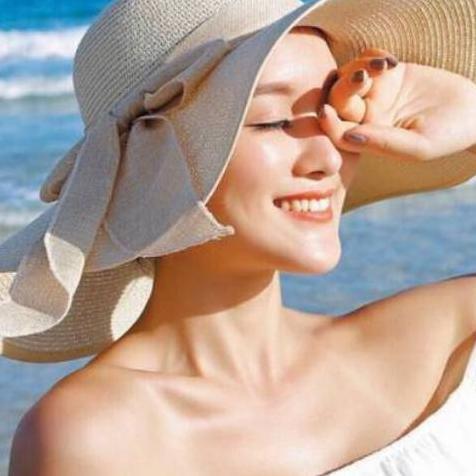 Topi Pantai Papper Pita Lebar Import Summerhat Pita