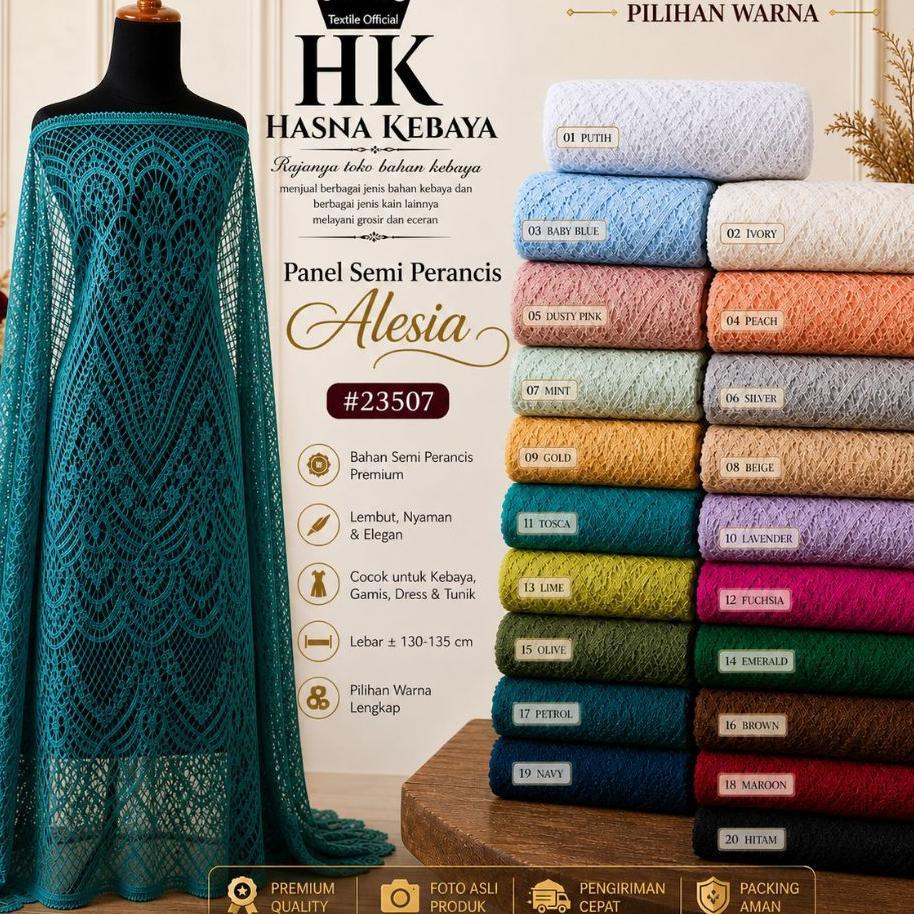 Kain Kebaya Brokat Semi Prancis Katun Premium