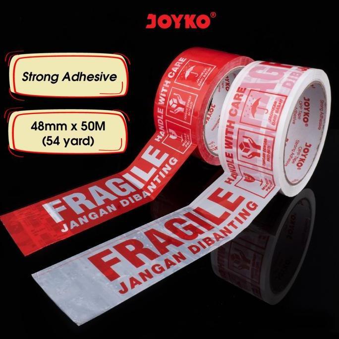 Joyko Lakban FRAGILE OPP-3FR-50 (Merah) & OPP-4FR-50 (Putih) Packing