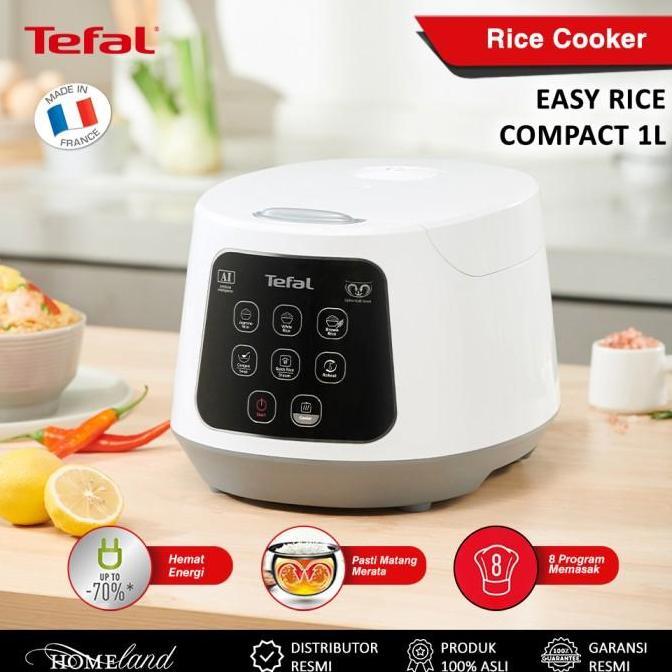 TEFAL Easy Rice Compact RK7301 Rice Cooker 1L Fuzzy Logic 8 Program Spherical Bowl Hemat Energi