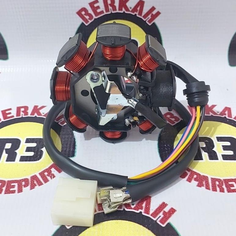 Spul Kaisar Appktm Jialing HTM Nozomi 8 Pole/lilitan/gulungan baut 3 motor roda tiga -Sedia sparepar