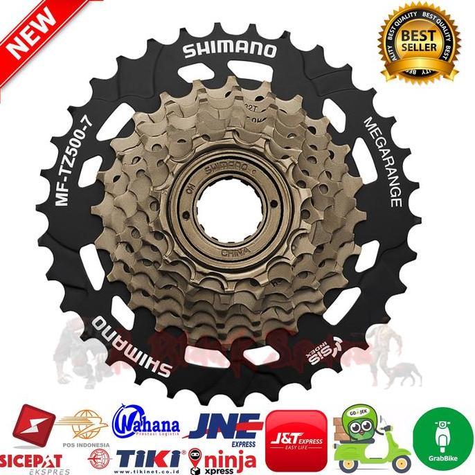 SPROCKET SHIMANO TOURNEY MF TZ31 FREEWHEEL MEGARANGE 7 SPEED 14-34T MO [terbaik]