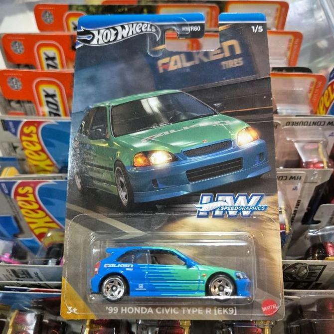 G22.09 - '99 HONDA CIVIC TYPE R EK9 FALKEN HOTWHEELS HOT WHEELS DIECAST MOBIL MAINAN AS2123