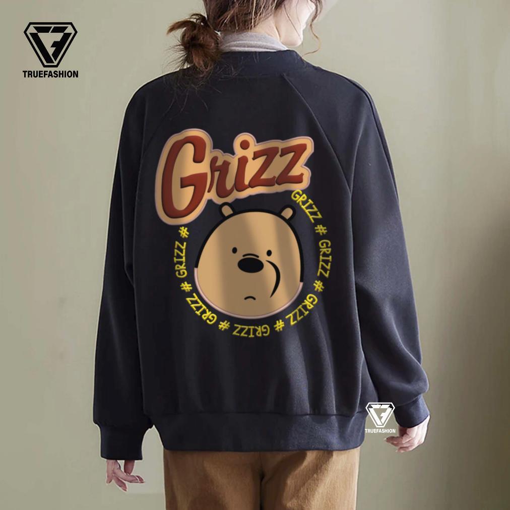 Diskon Tf - Grizz Bear Jacket Varsity Baseball Wanita Dan Pria Korean Style Bomber Lucu Baju Atasan 