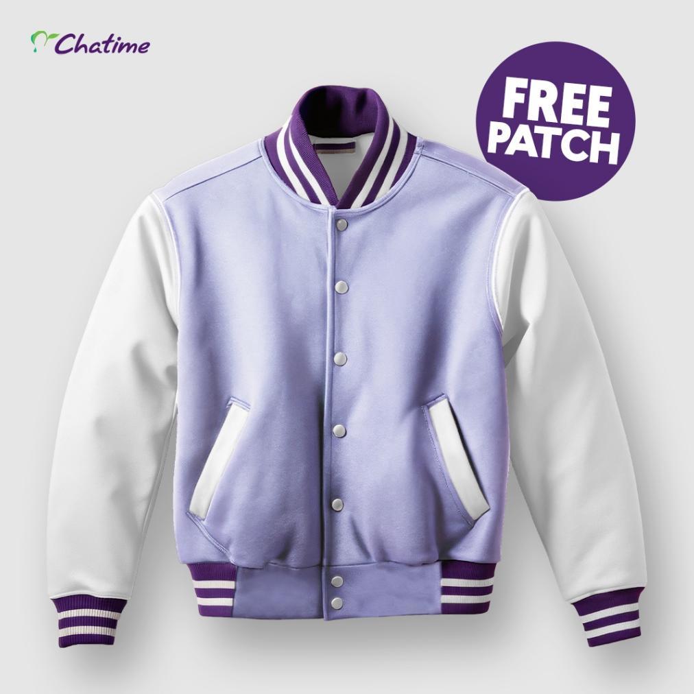 Diskon Varsity Chatime Free Patch Warna Ungu