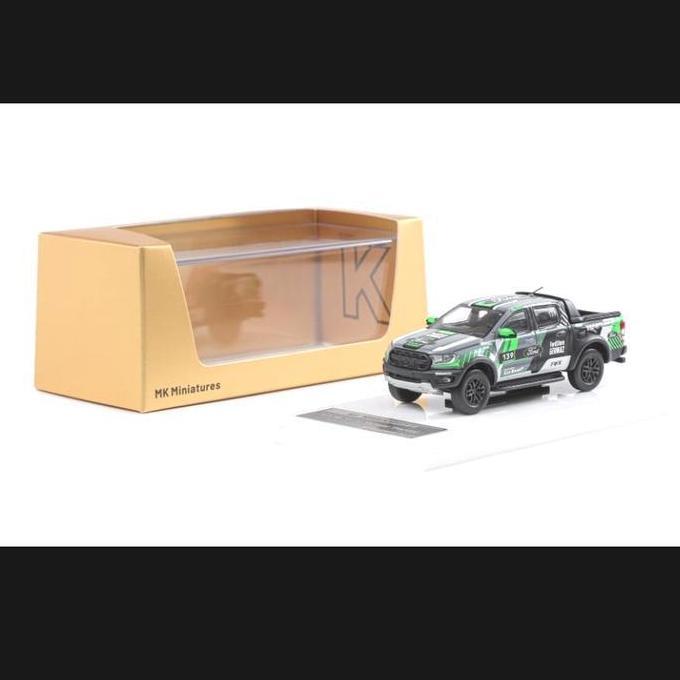 MK MINIATURES 1/64 FORD RANGER RAPTOR DOUBLE CABIN GREY GREEN - DIECAST MOBIL MAINAN MINIATUR AS2123