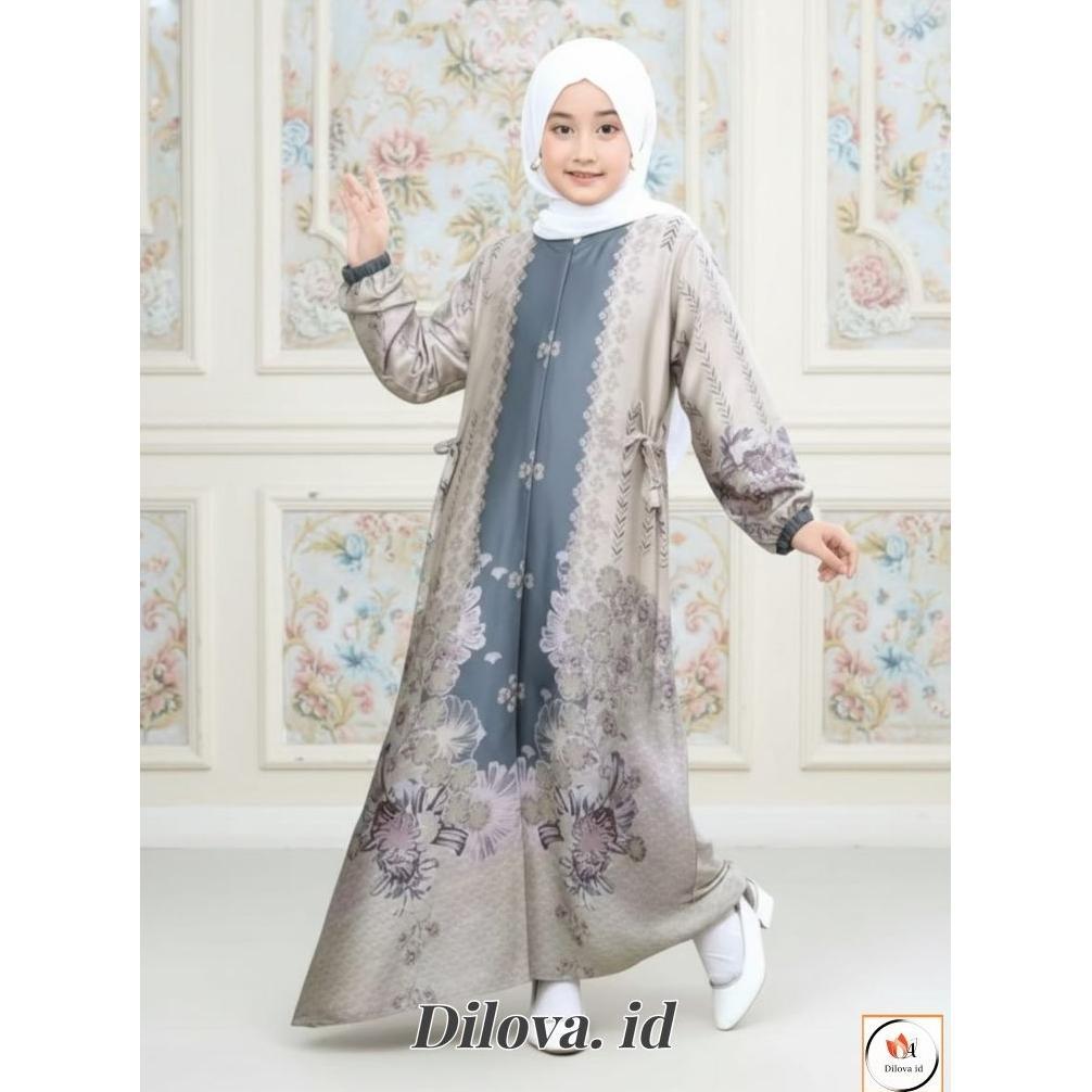 Cuci Gudang Dilova - Gamis Anak Perempuan Dress Gamis Anak Sultan Silk Premium | Gamis Kids Medina