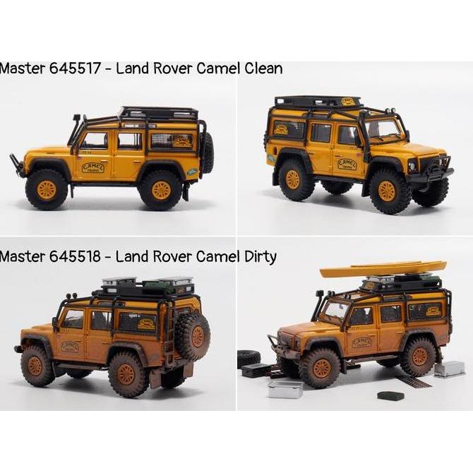MASTER 1/64 - 645517 - LAND ROVER CAMEL CLEAN - 645518 LAND ROVER CAMEL DIRTY - DIECAST MOBIL MAINAN