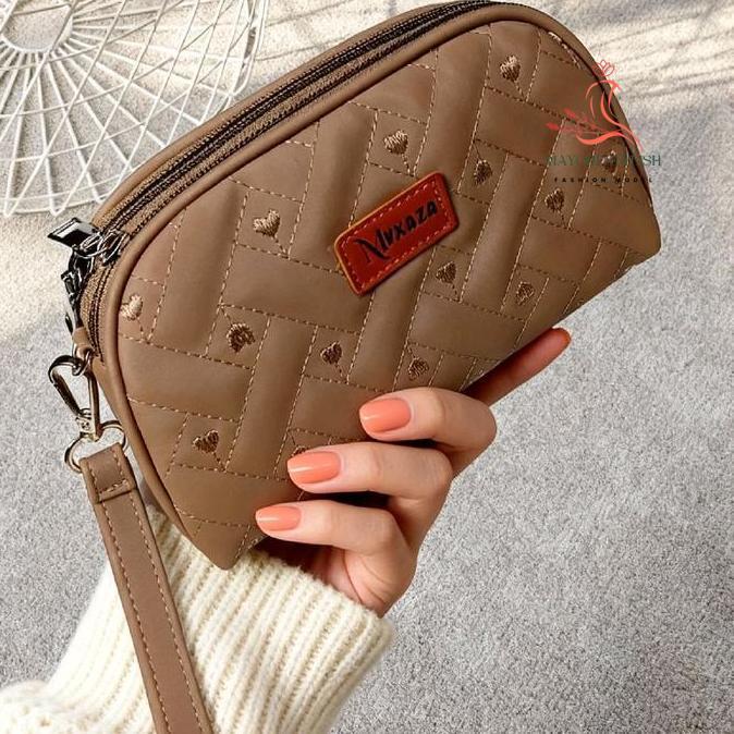 dompet 2 ruang multifungsi muat hp full bordir bahan anti air wanita