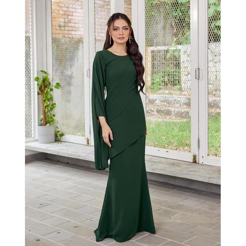 umay_lenasari - aserra gaun maxi cod dress maxy kalila bahan ceruty babydoll full furing ziper belak