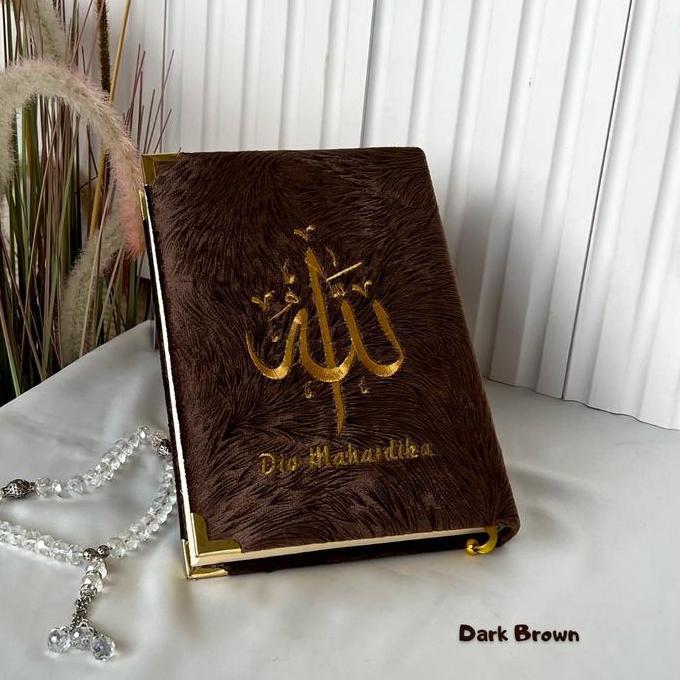 (Costum nama) A5 Al-Qur'an Land Jay Bordir Gold. Free Tasbih Mutiara Premium Quran Alquran LS