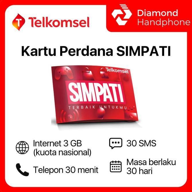 Kartu Perdana SIM Card Telkomsel Simpati 3GB 30 Hari Prabayar