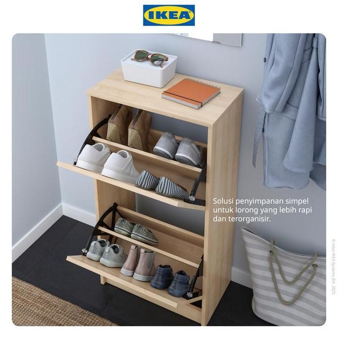 Promo Ikea Bissa Rak Kabinet Sepatu Dengan 2 Kompartmen Kayu 49X28X93 Cm   Furniture