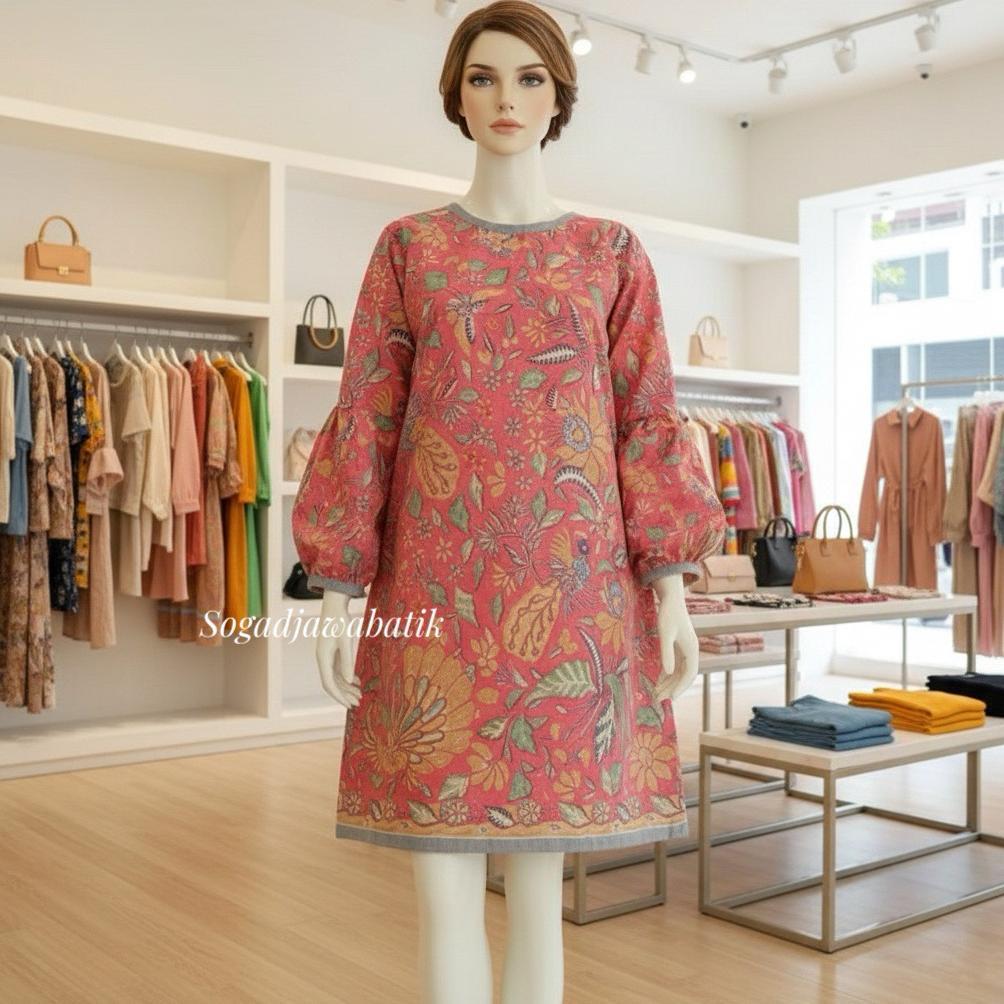 Unik Dres Batik Modern Bahan Katun | Tunik Batik Kantor