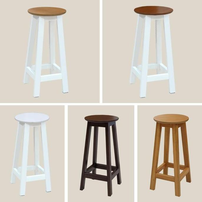 Toraya - Esse Bangku Kayu Model 1: Bangku Cafe/ Bar Stool