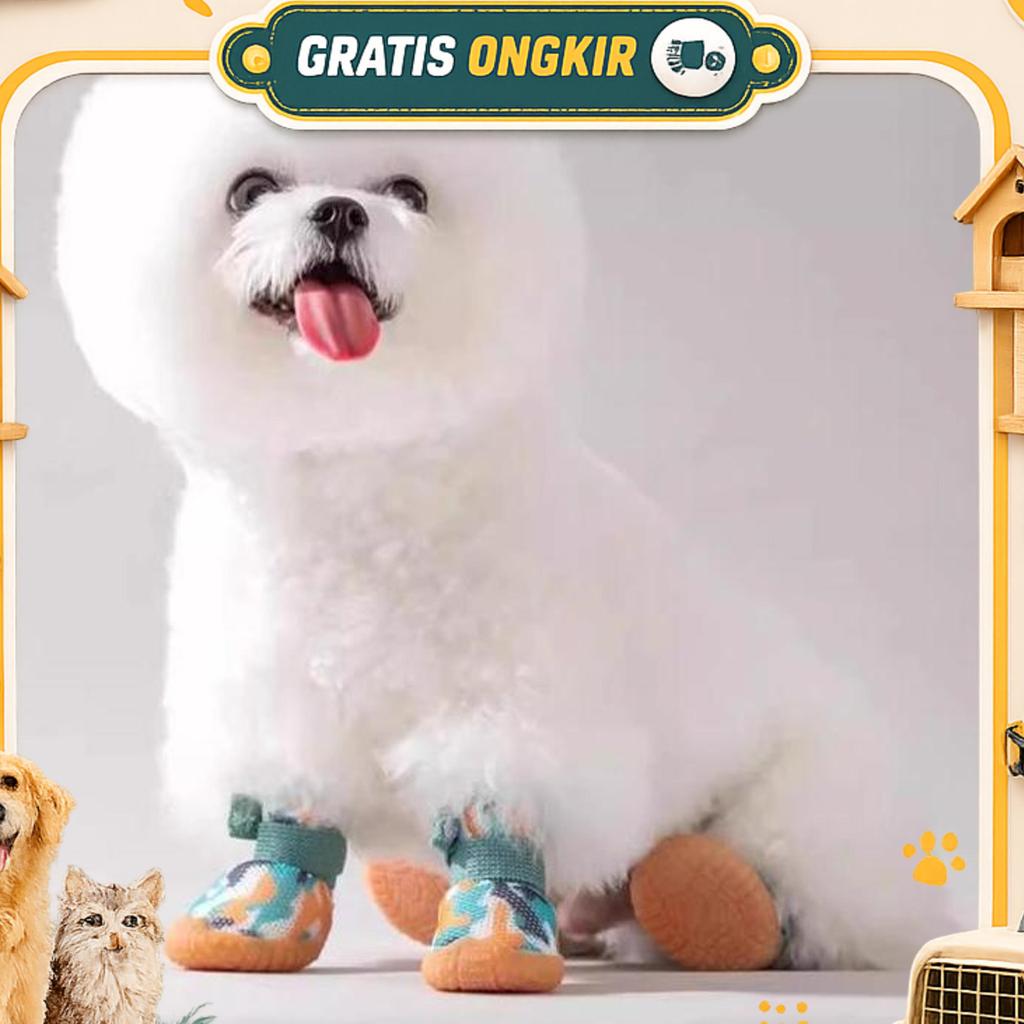 Sepatu Anjing Kucing Boots Dog Cat Shoes Waterproof Tahan Air