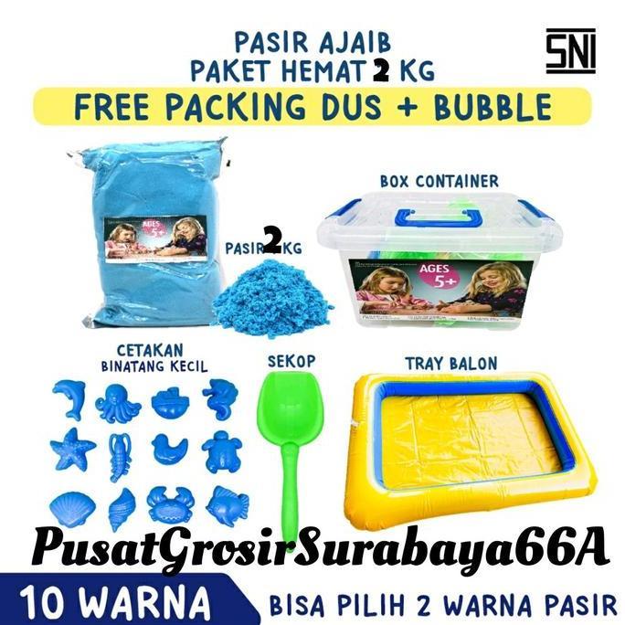 Kids Mainan pasir ajaib lengkap anak 2 kg -  Mainan Edukasi Pasir Ajaib 2 Kg Set Hadiah